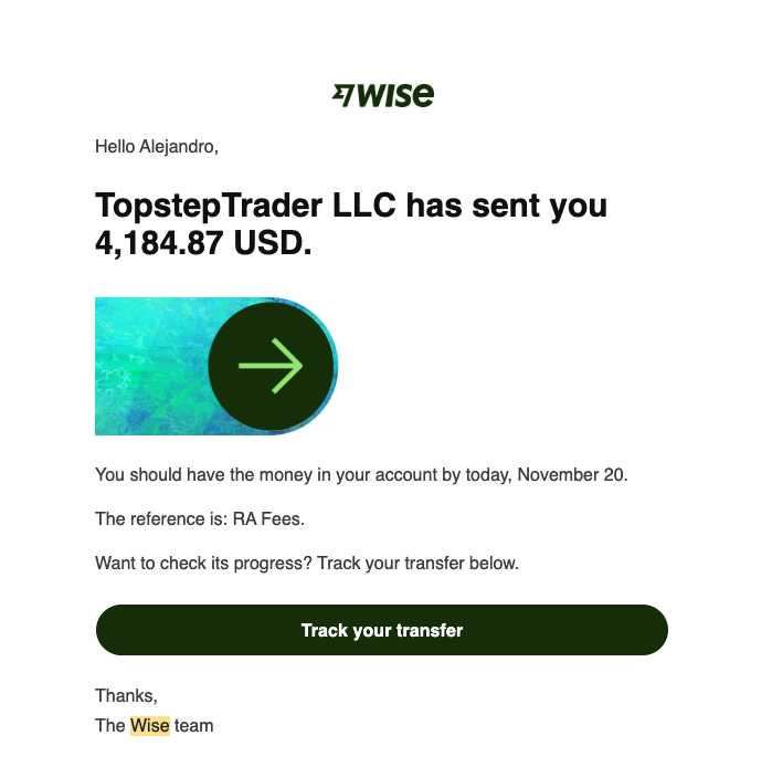 Purdia payout email showing $2,225